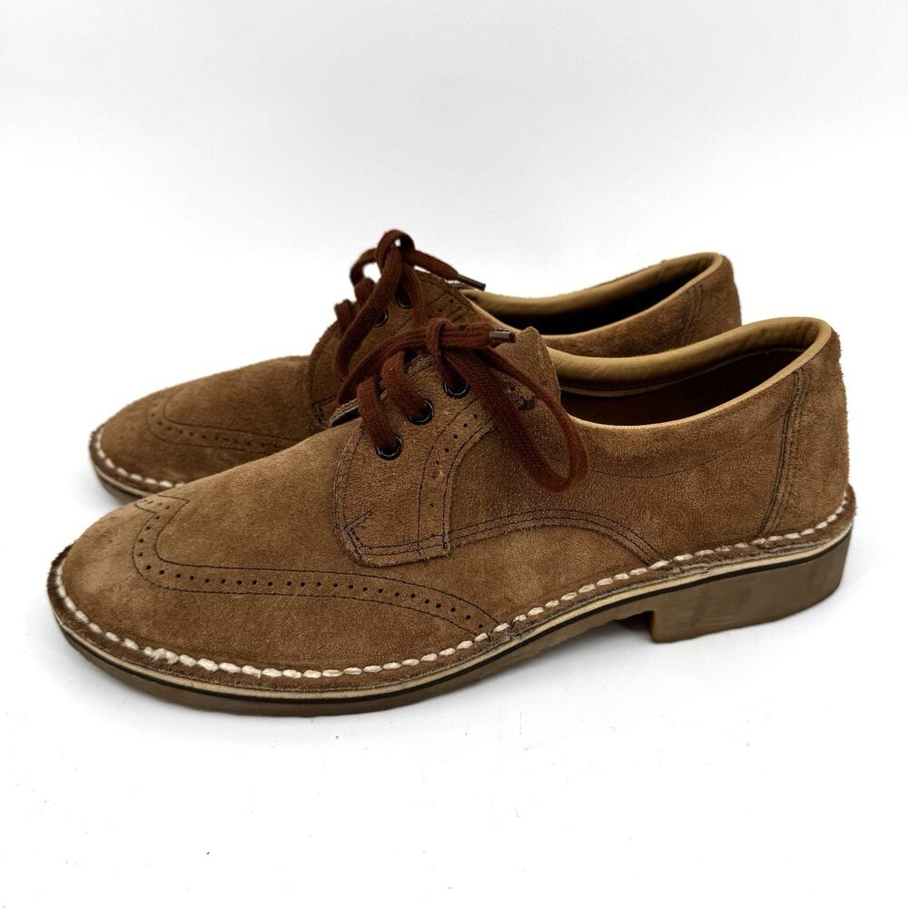 Bata Safari Wingtip Casual Oxford Shoe Mens 9 Crepe Leather Lug Soles